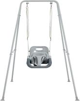 Criança Swing FUNLIO com suporte dobrável de metal de 1 a 10 anos, cinza Criança Swing FUNLIO com suporte dobrável de metal de 1 a 10 anos, cinza