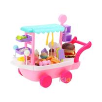 Crianças 36 Peças Loja De Sorvete Fingir Brincar Brinquedo Mini Pirulito Carrinho De Doces Comida