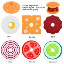 Crianças Cozinha Playset Simulação Comida Brinquedos Hambúrgueres Sanduíches Jogo Correspondente