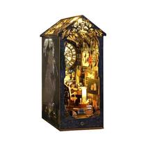 Crianças Diy Livro De Madeira Nook Kit 3d Quebra-cabeça Casa Boneca Montagem Estante Decoração Com