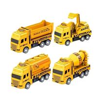 Crianças Educacionais Pull Back Guerreiro Engenharia Veículo Modelo Quatro Mini Carros Brinquedo