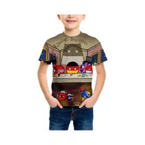 Crianças Oversized 3d Impresso Camiseta Engraçado Countryball Polandballs Verão Casual Harajuku