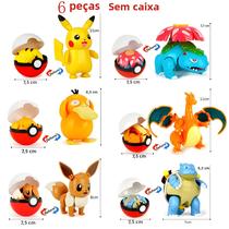 Crianças Pokemon 6 Pçs Conjunto Deformação Pokeball Brinquedos Pikachu Figura Bolso Monstro Figuras