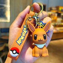 Crianças Pokemon Pikachu Snorlax Eevee Mochila Pingente Chaveiro Anime Figura De Ação Carro