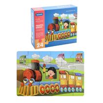 Crianças Puzzles Avançados 12/20/24/3pcs Engenharia Carros Trens Padrão