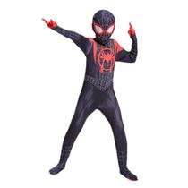 Crianças Super-herói Cosplay Bodysuit Peter Parker Milhas Traje Halloween Feriado Macacão Com Capuz