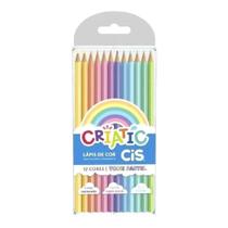 Criatic Lápis De Cor Sextavado Com 12 Cores Em Tons Pasteis