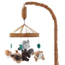 Crib Mobile The Peanutshell Woodgrain com 12 canções de ninar e animais Crib Mobile The Peanutshell Woodgrain com 12 canções de ninar e animais