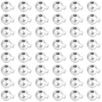 Crimp Beads Beebeecraft, latão banhado a prata esterlina, 100 unidades Crimp Beads Beebeecraft, latão banhado a prata esterlina, 100 unidades