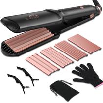 Crimpador de cabelo Sixriver 4 em 1 Flat Crimping Iron Ceramic Waver