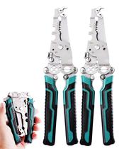 Crimpador de decapagem de fio dobrável 18 em 1, ferramenta dobrável de decapagem de fio, descascador de fios multifuncionais, descascador de cabos elétrico, cortador de cabos com alicate, crimpador, torcido, dividido, 2 unidades Crimpador de decapagem de fio dobrável 18 em 1, ferramenta dobrável de decapagem de fio, descascador de fios multifuncionais, descascador de cabos elétrico, cortador de cabos com alicate, crimpador, torcido, dividido, 2 unidades