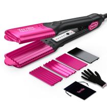 Crimper de Cabelo Terviiix com 4 Placas Intercambiáveis - Rosa