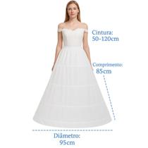 Crinolina Saiote Anágua de Armação 3 Aros Vestido Longo - Crinolina Saiote Anágua de Armação 3 Aros Vestido Longo -