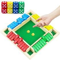 Cripta de madeira do jogo Shut The Box para famílias de 2 a 4 jogadores