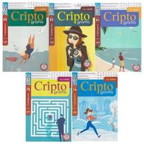 Criptograma Coquetel Folhas Brancas Nível Médio Kit 5 Livros