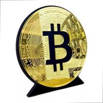 Criptomoedas Decorativas 3d Bitcoin 16cm Mdf E Acrílico