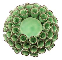 CRISPIN CASTIÇAL 5x13x13cm CERÂMICA VERDE CORAL