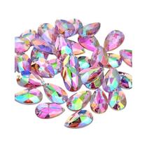 Cristais De Costura Grandes 17x28mm AB Com Strass De Acrílico, 100 Peças Para Roupas