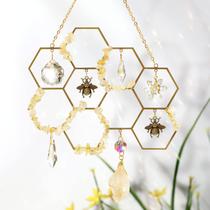 Cristal citrino Honeycomb Suncatcher Tuitessine 14x16cm Cristal citrino Honeycomb Suncatcher Tuitessine 14x16cm
