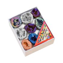 Cristal Cluster Revestido De Titânio 8PCS Geode De Ágata Eletroplated Equilíbrio Energético Reiki