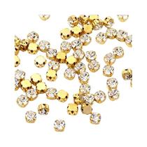 Cristal De Vidro Com Aplicação De Pedras Preciosas Em Ouro E Prata De 3-10mm Para Vestido De