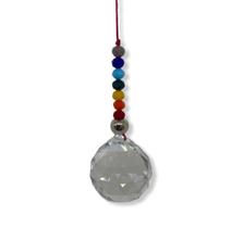 Cristal Multifacetado Transparente Feng Shui 40mm 7 Contas Color Cristal Multifacetado Transparente Feng Shui 40mm 7 Contas Color
