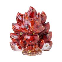Cristal Natural Pedra Britada Resina Epóxi Raposa De Nove Caudas Meditação Decoração De Casa Diy
