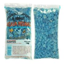 Cristal Quartzo Decoração Aquários e jardins Azul Escuro 1kg