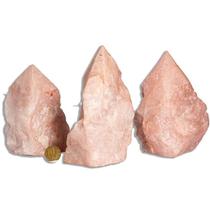 Cristal Rosa Natural Tipo B - Pé e Bico Serrado - 500 a 1000g - 12cm