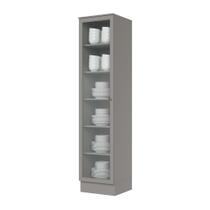 Cristaleira 01 Porta com Vidro 05 prateleiras 50cm Americana C373 Cinza - Henn Cristaleira 01 Porta com Vidro 05 prateleiras 50cm Americana C373 Cinza - Henn