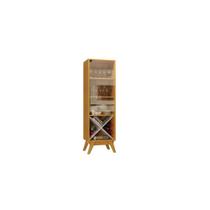Cristaleira 1 Porta de Vidro 4 Nichos Adega Graça Cinamomo/Off White - JCM Móveis