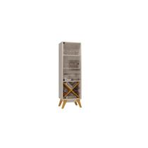 Cristaleira 1 Porta de Vidro 4 Nichos Adega Graça Off White/Cinamomo - JCM Móveis Cristaleira 1 Porta de Vidro 4 Nichos Adega Graça Off White/Cinamomo - JCM Móveis