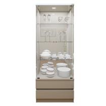 Cristaleira 100%MDF com Espelho e Led 2 Gavetas Lisboa