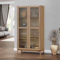 Cristaleira 190cm 2 Portas 100% Madeira Maciça Barcelona