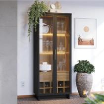 Cristaleira 2 Portas 1 Gaveta com Adega Guanabara Móveis Preto/Fosco/Noce Milano Cristaleira 2 Portas 1 Gaveta com Adega Guanabara Móveis Preto/Fosco/Noce Milano