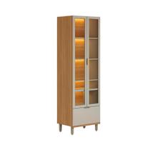 Cristaleira 2 Portas 1 Gaveta e Led Bless Linea Brasil