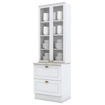 Cristaleira 2 Portas 2 Gav 72 cm C357 Americana Branco Calcare Henn Cristaleira 2 Portas 2 Gav 72 cm C357 Americana Branco Calcare Henn