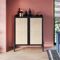 Cristaleira 2 Portas 93cm Palhinha Pé Madeira Oslo