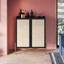 Cristaleira 2 Portas 93cm Palhinha Pé Metal Oslo