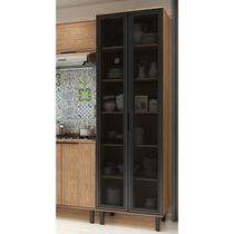 Cristaleira 2 Portas com Vidro Toscana Espresso Móveis Cristaleira 2 Portas com Vidro Toscana Espresso Móveis