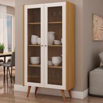 Cristaleira 2 Portas com vidro Vértice Cinamomo/Branco Cristaleira 2 Portas com vidro Vértice Cinamomo/Branco