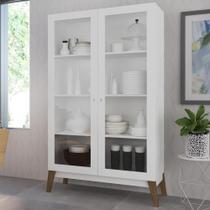 Cristaleira 2 Portas de Vidro 0808 Branco - Genialflex Cristaleira 2 Portas de Vidro 0808 Branco - Genialflex