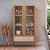 Cristaleira 2 Portas de Vidro 1 Gaveta 83cm Pés em Metal