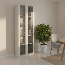 Cristaleira 2 Portas de Vidro 4 Prateleiras 171,5cmx59,8cm Branco Catarina