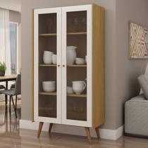 Cristaleira 2 Portas de Vidro com Pés de Madeira Maciça 100% MDF 0576 Vértice Genialflex Cristaleira 2 Portas de Vidro com Pés de Madeira Maciça 100% MDF 0576 Vértice Genialflex