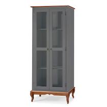 Cristaleira 2 Portas e 3 Prateleiras com Pés Luiz XV 60300 Linz Móveis - Imbuia Glazer