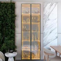 Cristaleira 2 Portas Reflecta com Led e Espelho 76cm 100% Mdf Luminare Cristaleira 2 Portas Reflecta com Led e Espelho 76cm 100% Mdf Luminare