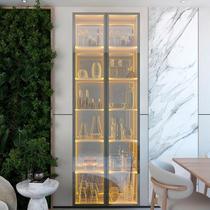 Cristaleira 2 Portas Reflecta com Led e Espelho 76cm 100% Mdf Luminare