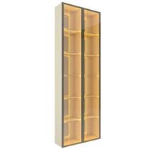 Cristaleira 2 Portas Reflecta com Led e Espelho 76cm 100% Mdf Luminare