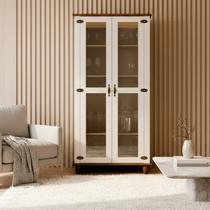 Cristaleira 2 Portas Tampo Base e Pés em Madeira Maciça Joy Branco/Off White Cristaleira 2 Portas Tampo Base e Pés em Madeira Maciça Joy Branco/Off White